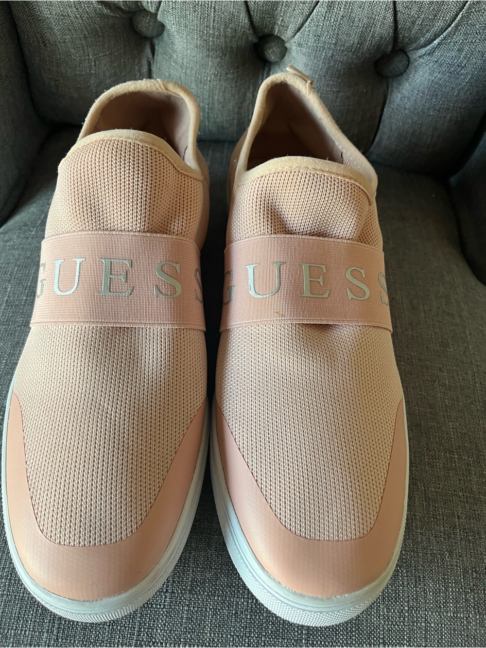 Guess Blush Pink Slip-On Mesh Sneakers